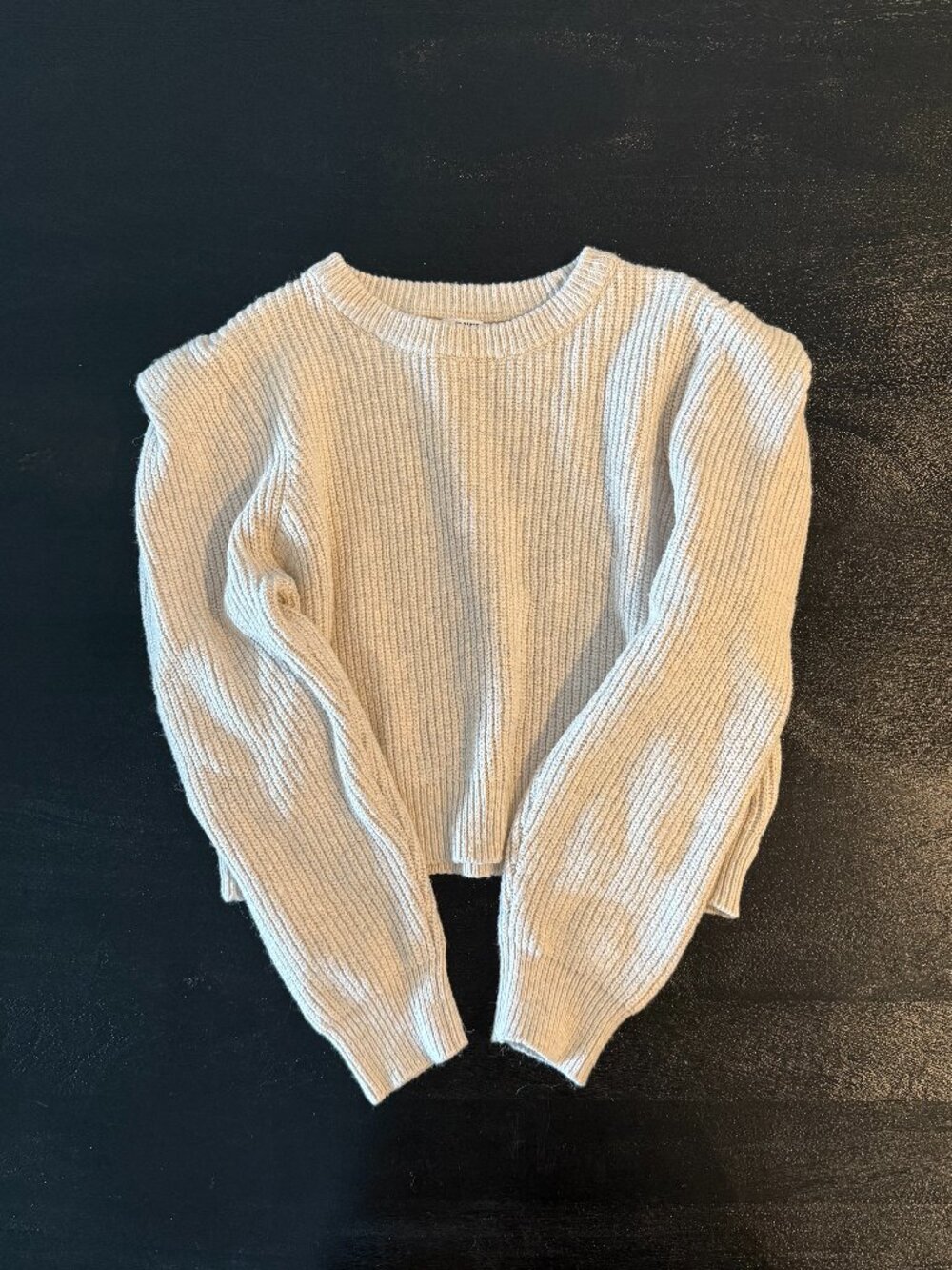 BB Dakota Steve Madden Cropped Sweater Cream Ribbed Size L